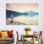 Stone Cairn by a Mountain Lake Wall Art