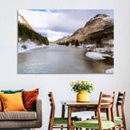 Grungevatn Winter River and Lake Wall Art