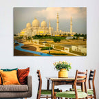 Sheikh Zayed Grand Mosque at Golden Dusk Wall Art