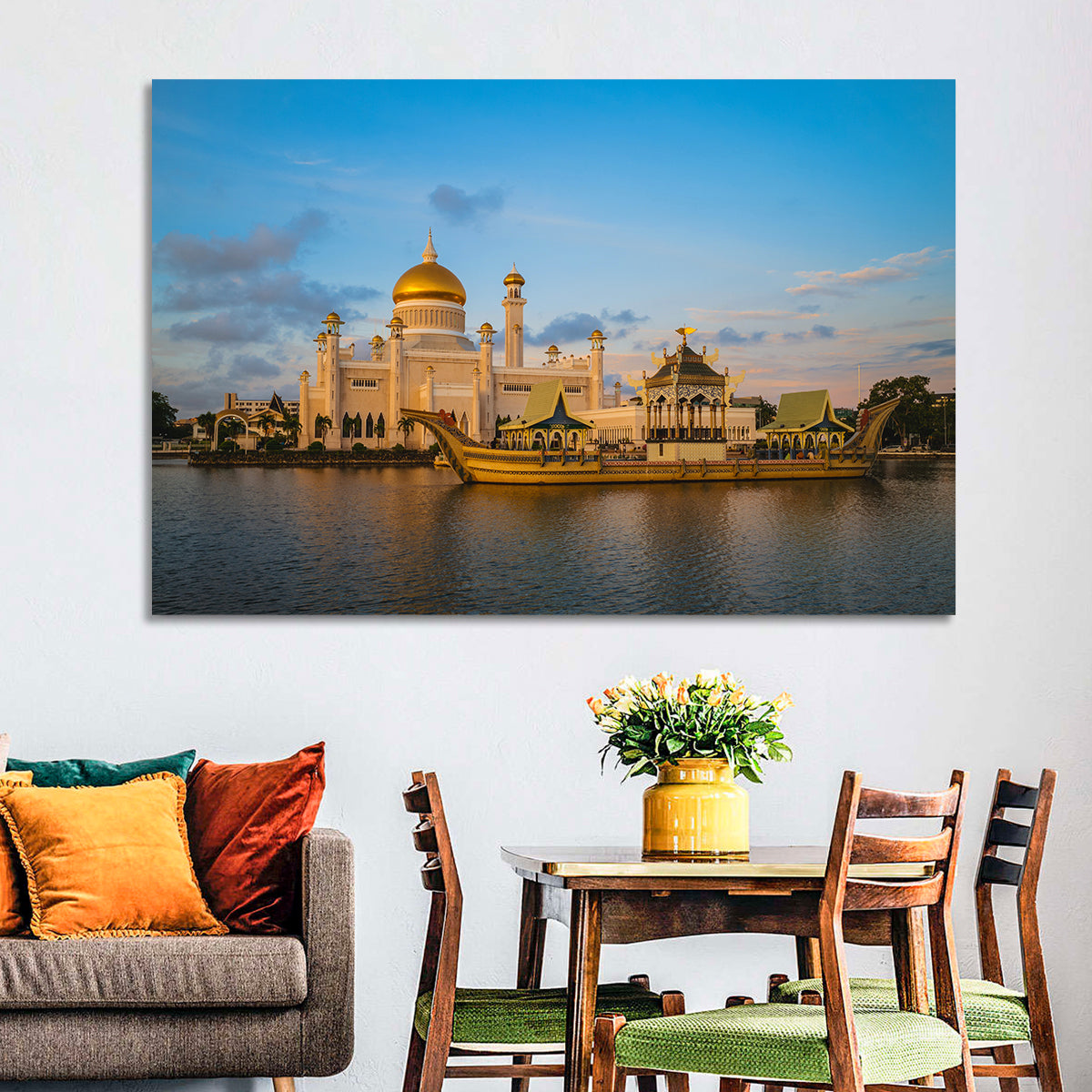 Sultan Omar Ali Saifuddien Mosque at Golden Hour Wall Art