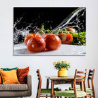 Tomatoes with Water Splash Wall Art