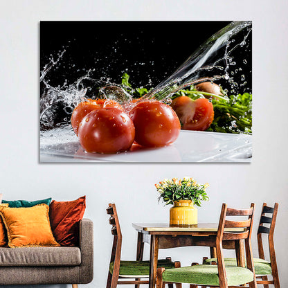 Water Splash & Tomatoes Wall Art