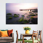 Florya Beach Pier at Lavender Dusk Wall Art