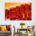 Hanging Dried Chili Peppers Wall Art