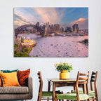 Sydney Harbour Bridge at Golden Twilight Wall Art
