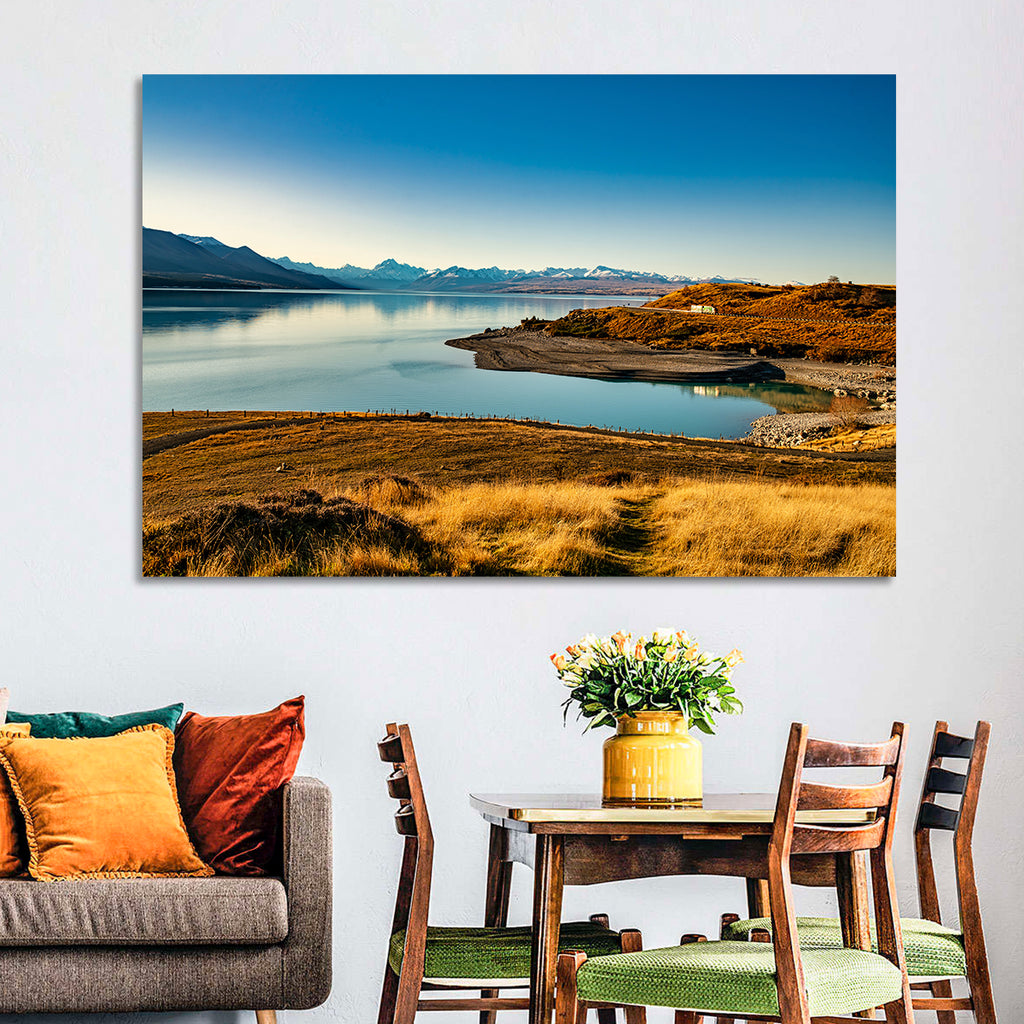 Lake Pukaki Golden Hour with Mount Cook Wall Art