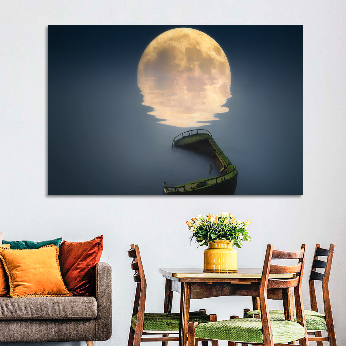 Moon & Broken Ship Wall Art