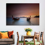 Phi Phi Longtail Boats at Golden Hour Wall Art