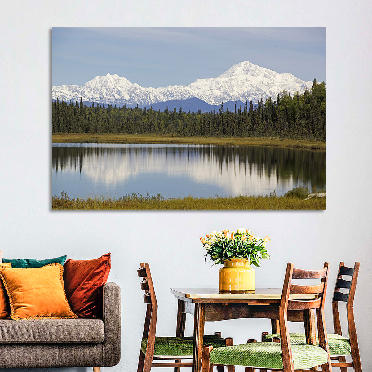 Denali Reflection Wall Art in a room, landscape