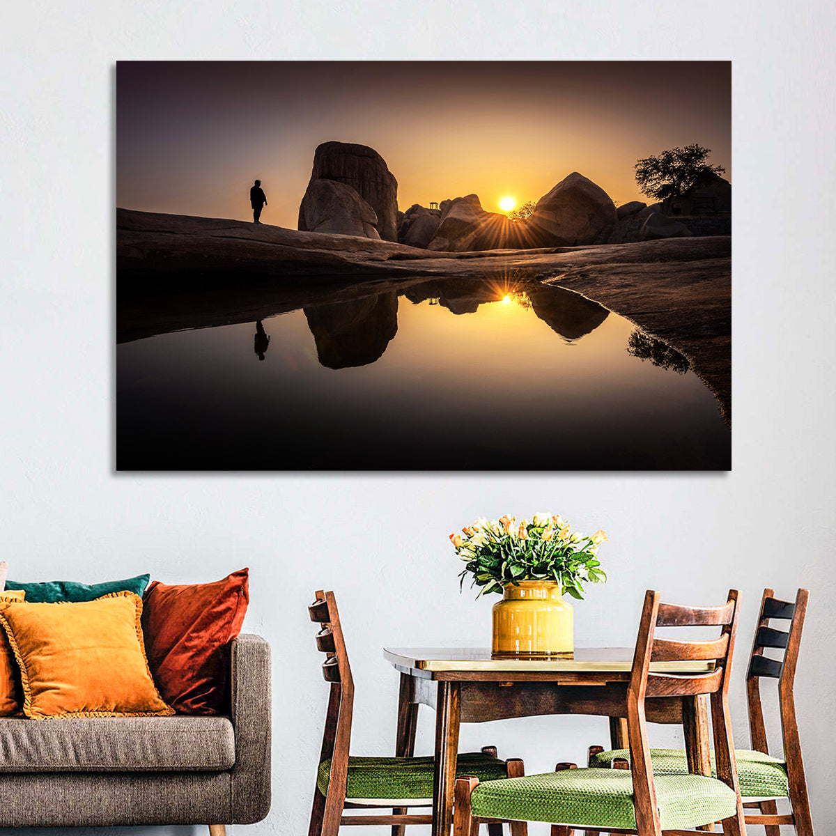 Hemakuta Hill Sunrise Temples Wall Art