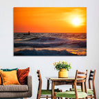 Sunset Fisherman Wall Art