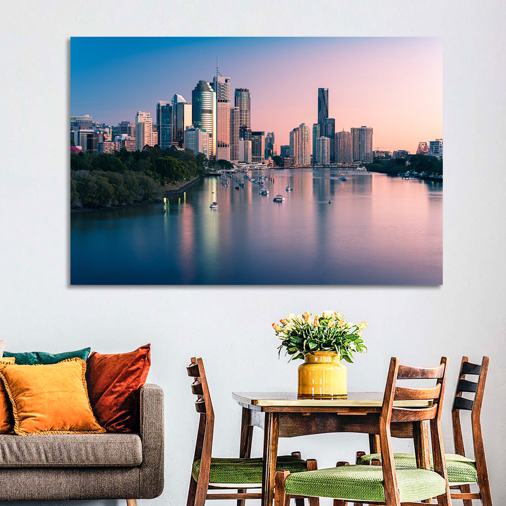 Brisbane River Skyline at Dusk Wall Art
