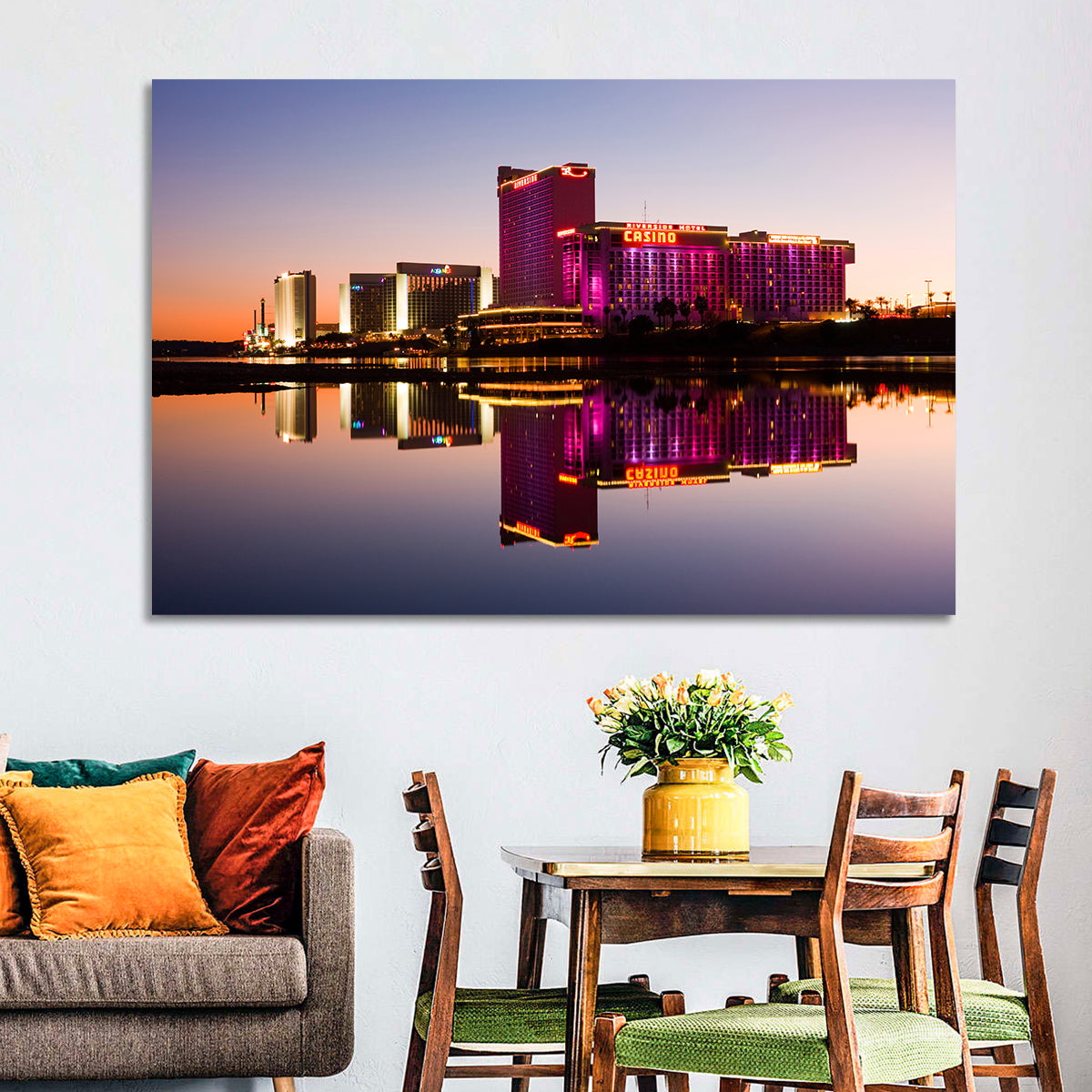 Laughlin Riverside Reflection Wall Art in a room, landscape