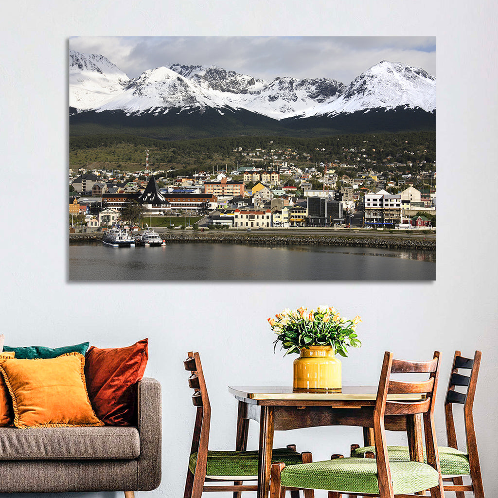 Ushuaia Harbor and Snowcapped Mountains Wall Art