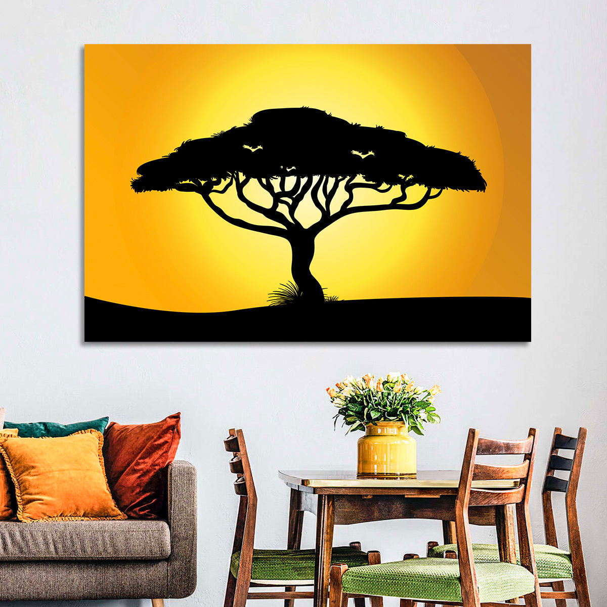 Acacia at Sunset Wall Art in a room, landscape