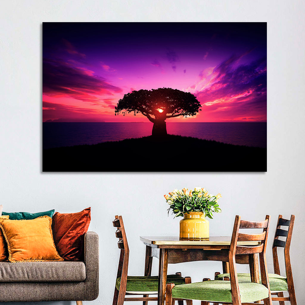 Baobab Sunset Silhouette Wall Art
