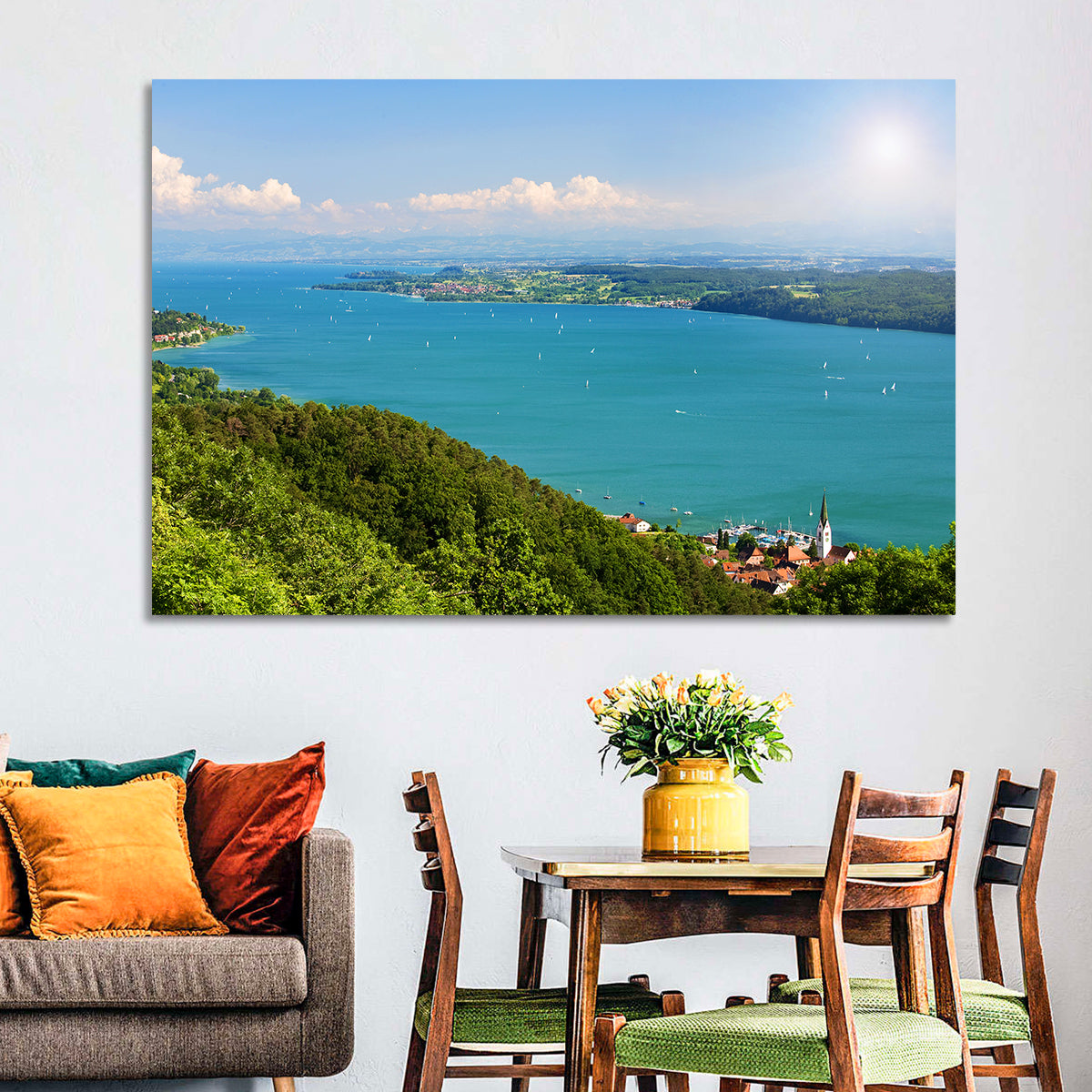 Immenstaad View of Lake Constance Wall Art in a room, landscape