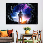 Astronaut at Alien Planet Cave Wall Art