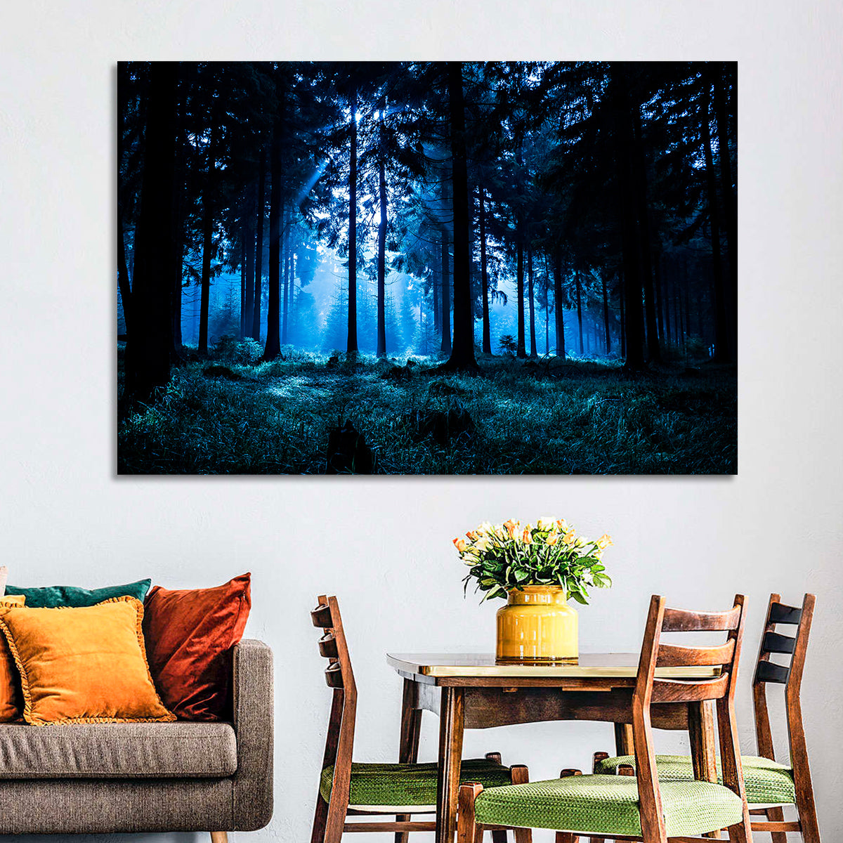 Thuringia Forest at Dusk Wall Art in a room, landscape