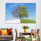 Split Season Tree Landscape Wall Art