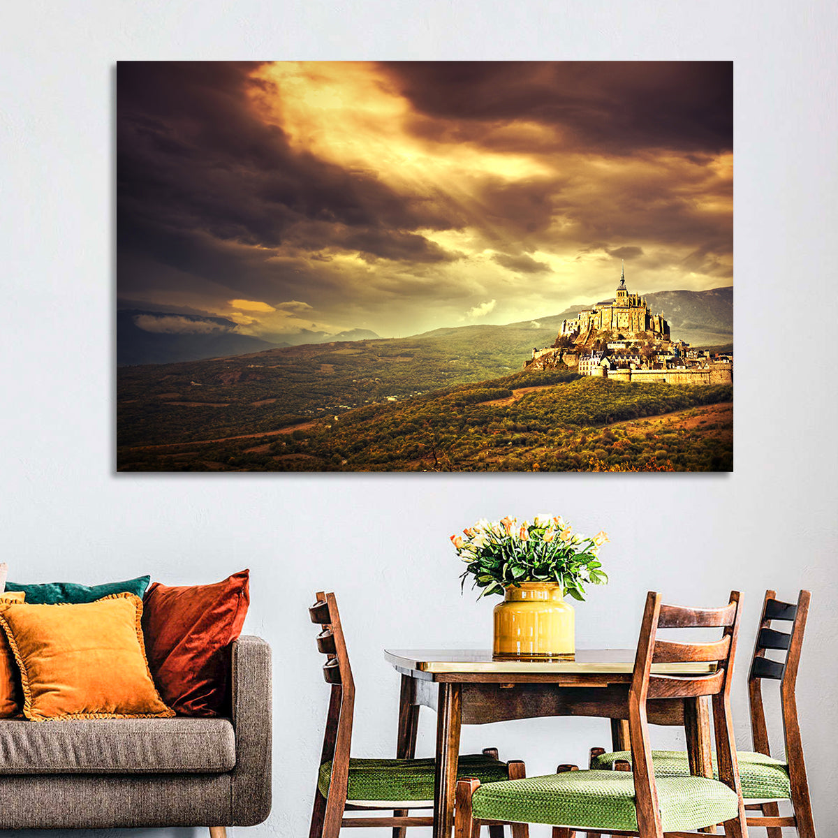 Mont-saint-michel Castle at Dusk Wall Art
