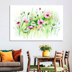 Airy Wildflower Meadow Watercolor Wall Art