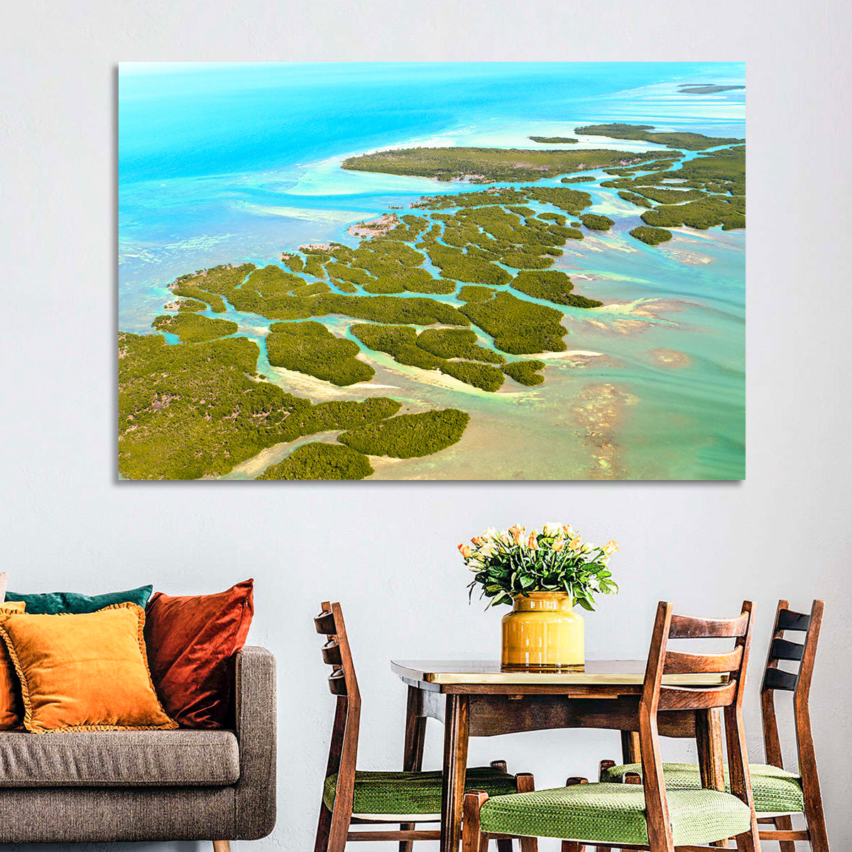 Florida Keys Mangrove Islands Wall Art in a room, landscape