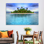 Mirrored Tropical Island Lagoon Wall Art