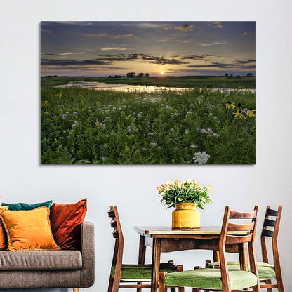 Illinois Fields Sunset Wall Art