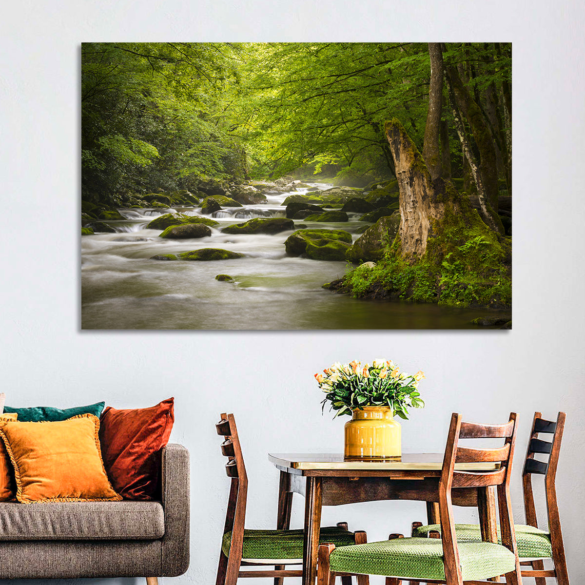 Tremont River Wall Art in a room, landscape