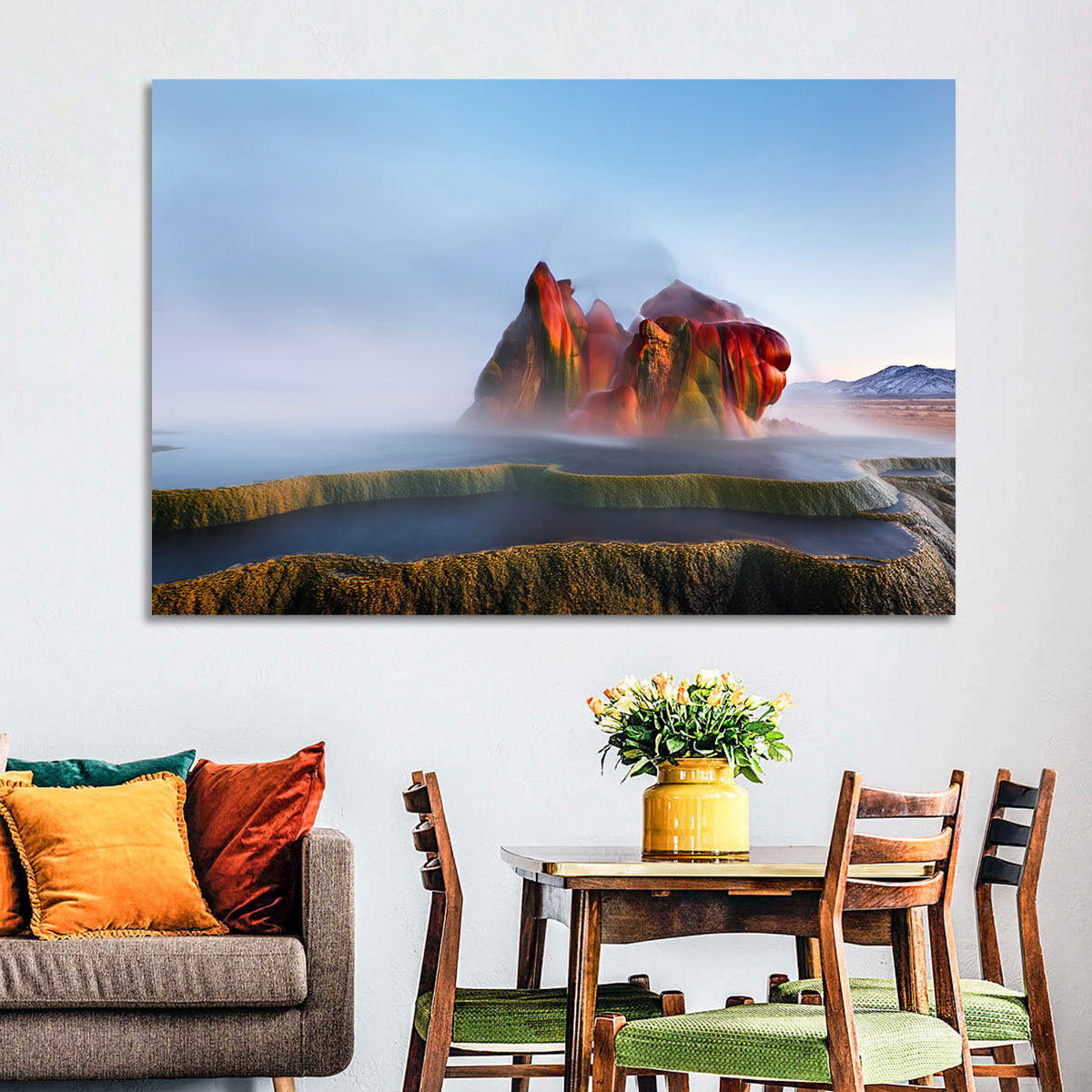 Fly Geyser Nevada Wall Art in a room, landscape