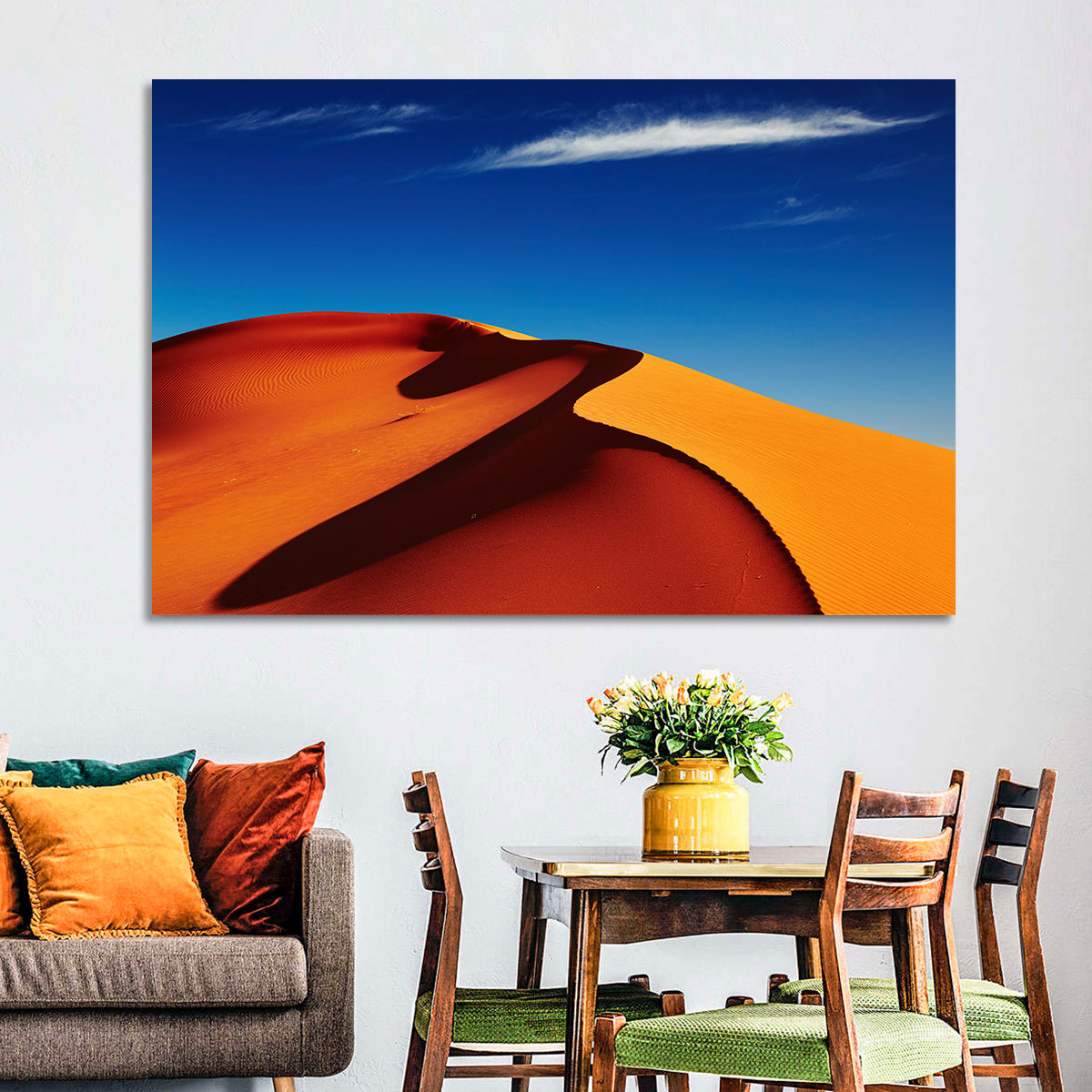 Sahara Dune Shadow Wall Art in a room, landscape