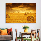 Golden Hour Haystacks Wall Art
