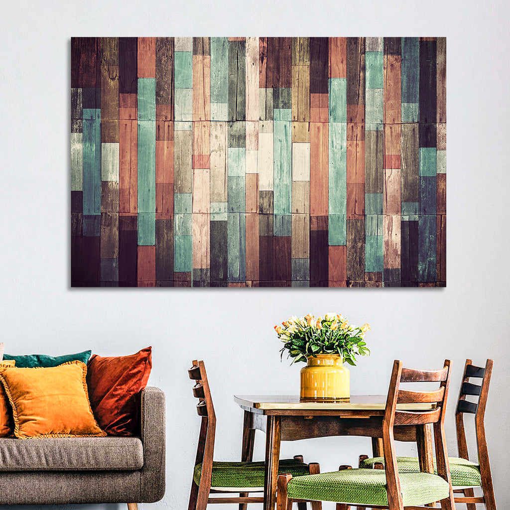 Sound Waves Wood Planks Wall Art