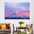 Mount Rainier Alpenglow with Lenticular Cloud Wall Art