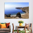 Titicaca Cliffs and Turquoise Water Wall Art