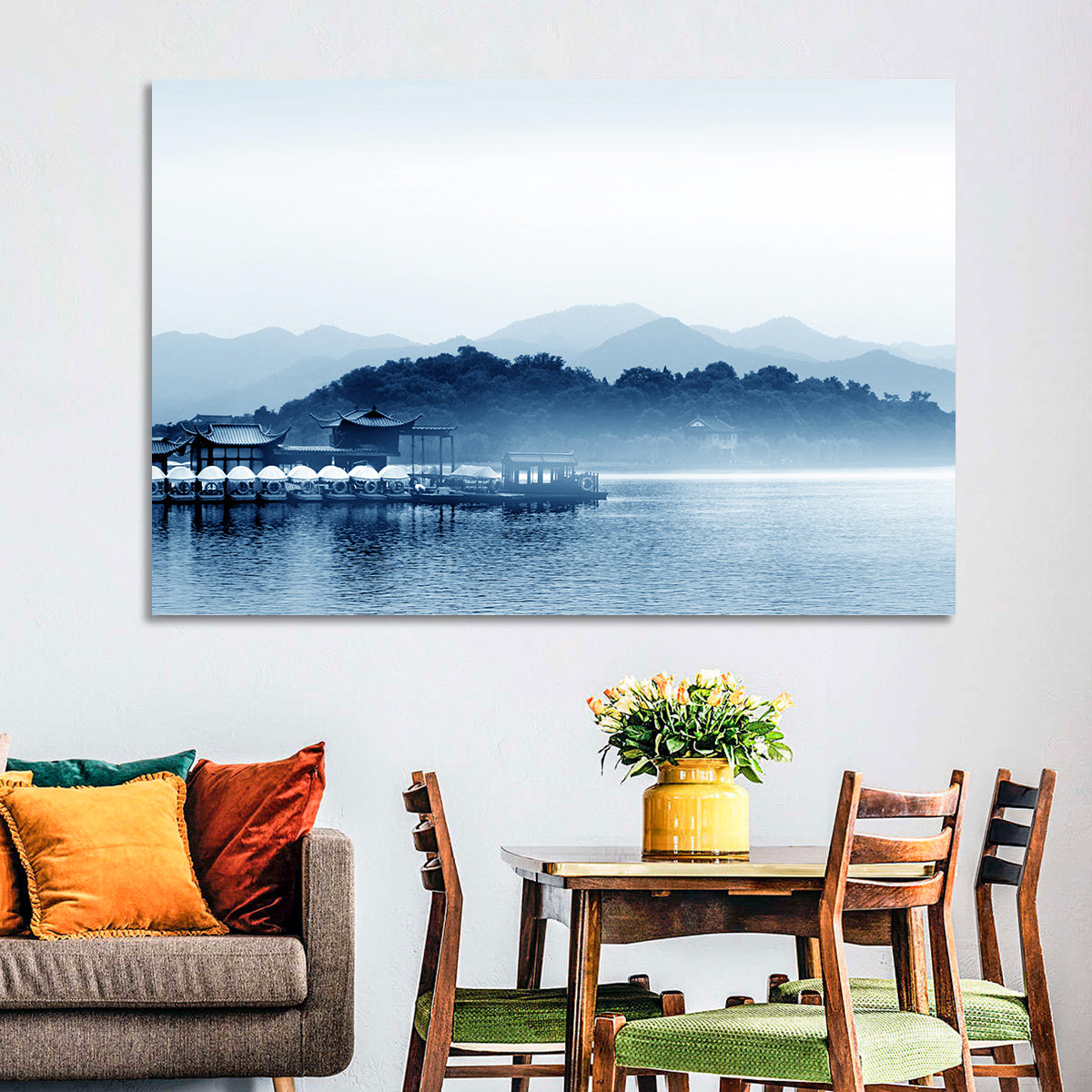 Hangzhou West Lake Wall Art in a room, landscape