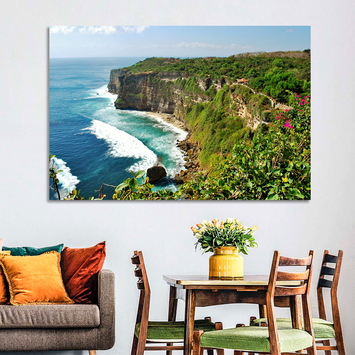 Uluwatu Cliffs, Bali Wall Art in a room, landscape