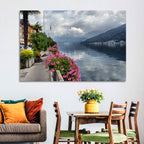 Lake Lugano Floral Walkway Wall Art