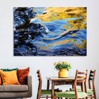 Flowing Stream with Golden Reflections Wall Art