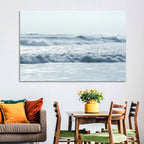 Misty Horizon Ocean Waves Wall Art