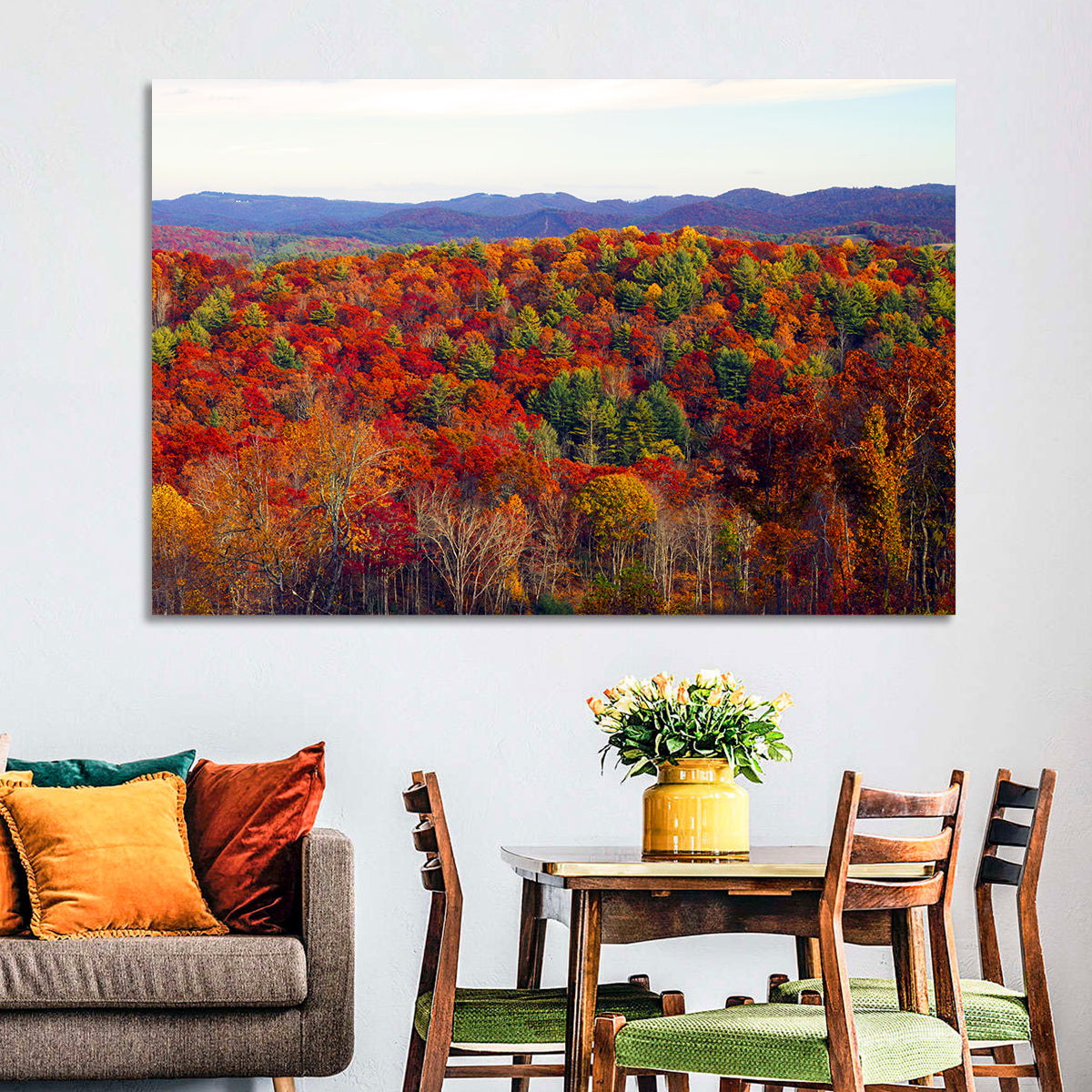 Autumn in the Appalachian Forest Wall Art in a room, landscape