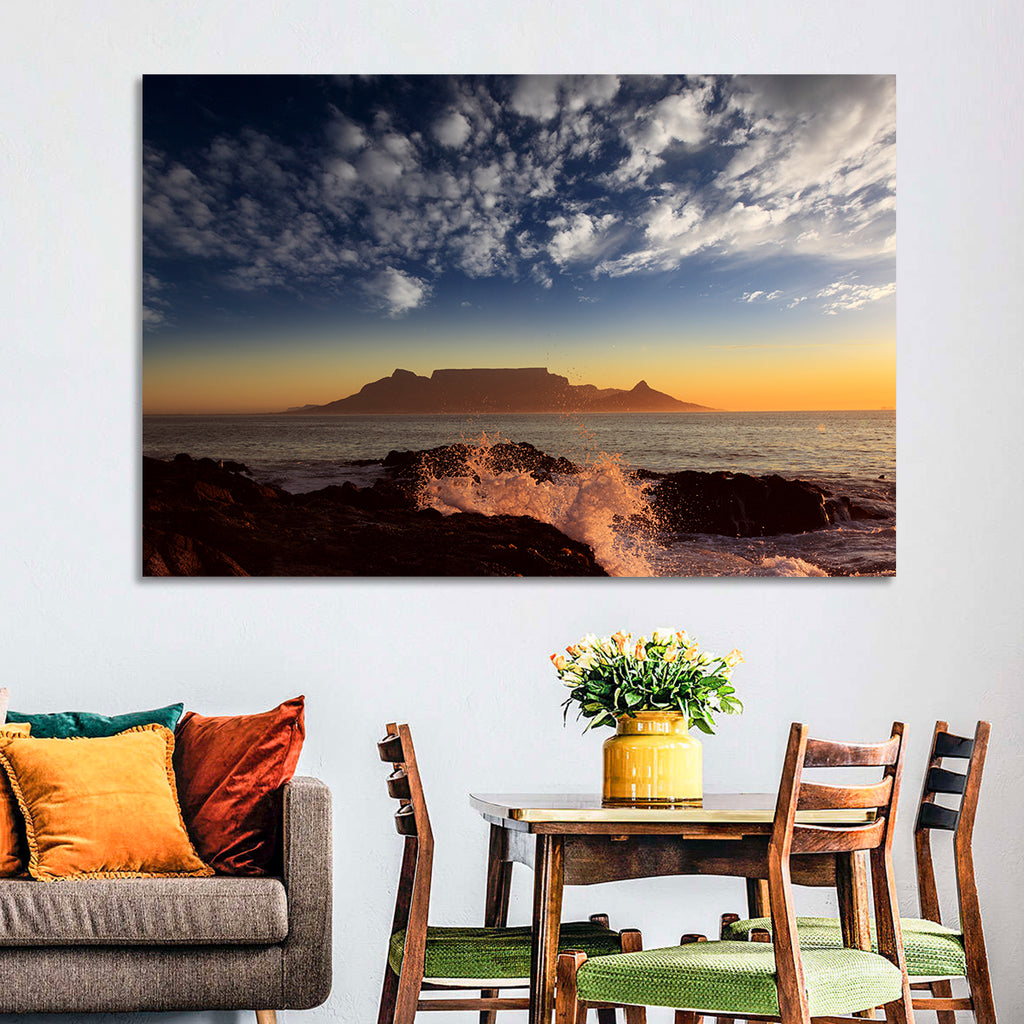 Table Mountain Sunset Silhouette Wall Art