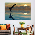 Bald Eagle Sunset Reflection Wall Art
