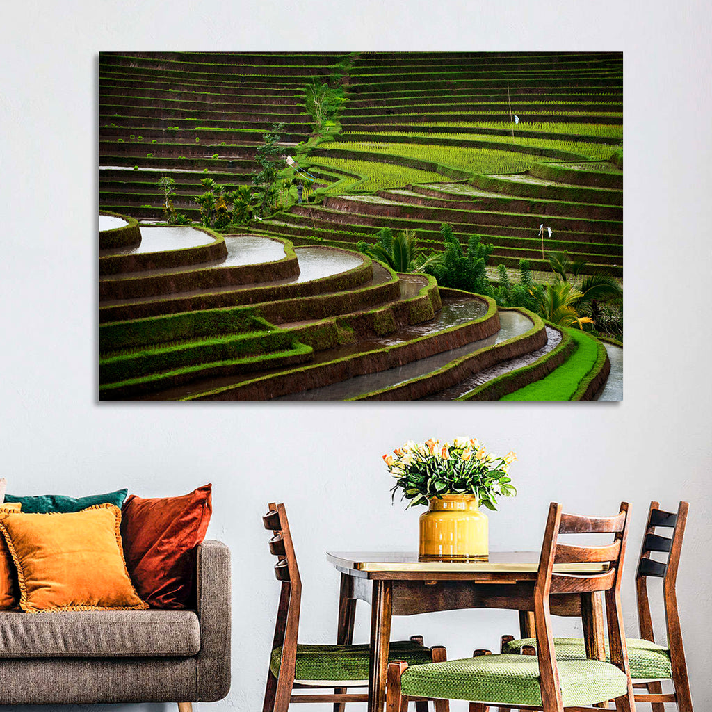 Lush Rice Terraces Wall Art