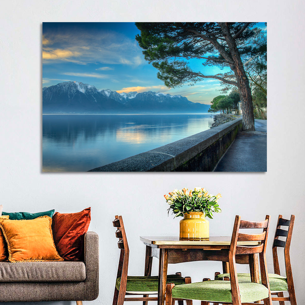 Lake Geneva View from Montreux Wall Art
