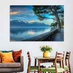 Lake Geneva View from Montreux Wall Art