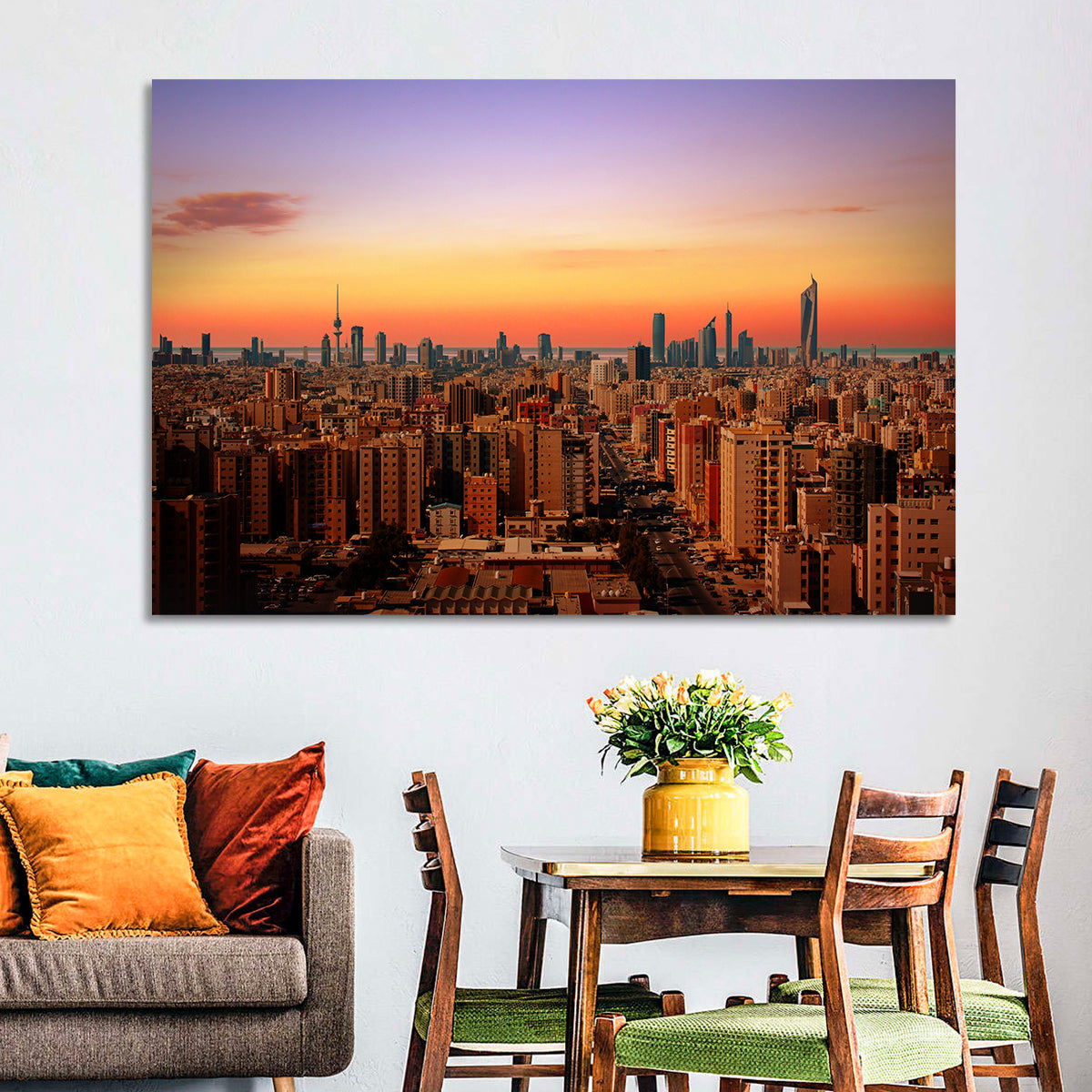 Kuwait City Skyline at Dusk Wall Art