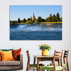 Idaho Falls Temple and Waterfall Wall Art