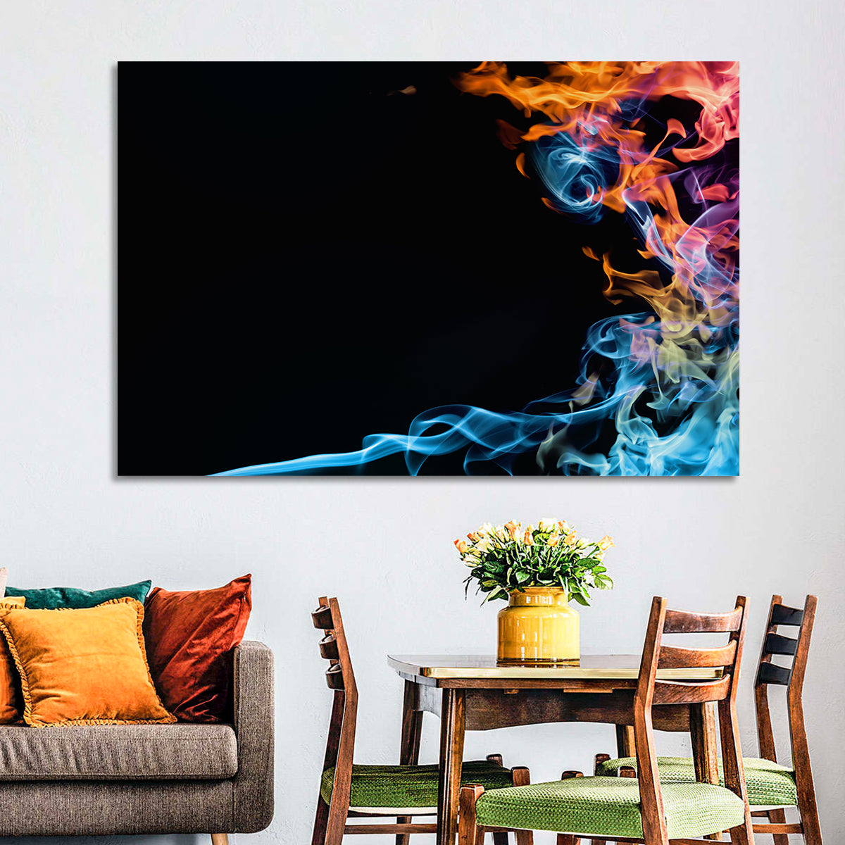 Glowing Flame Abstract Wall Art